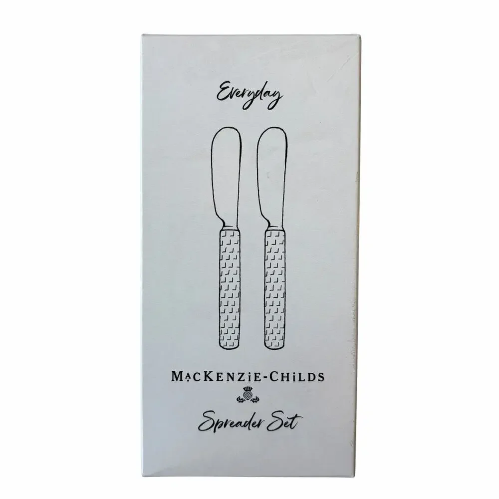 MacKenzie-Childs Everyday Black Spreaders Set of 2 New in Original Box